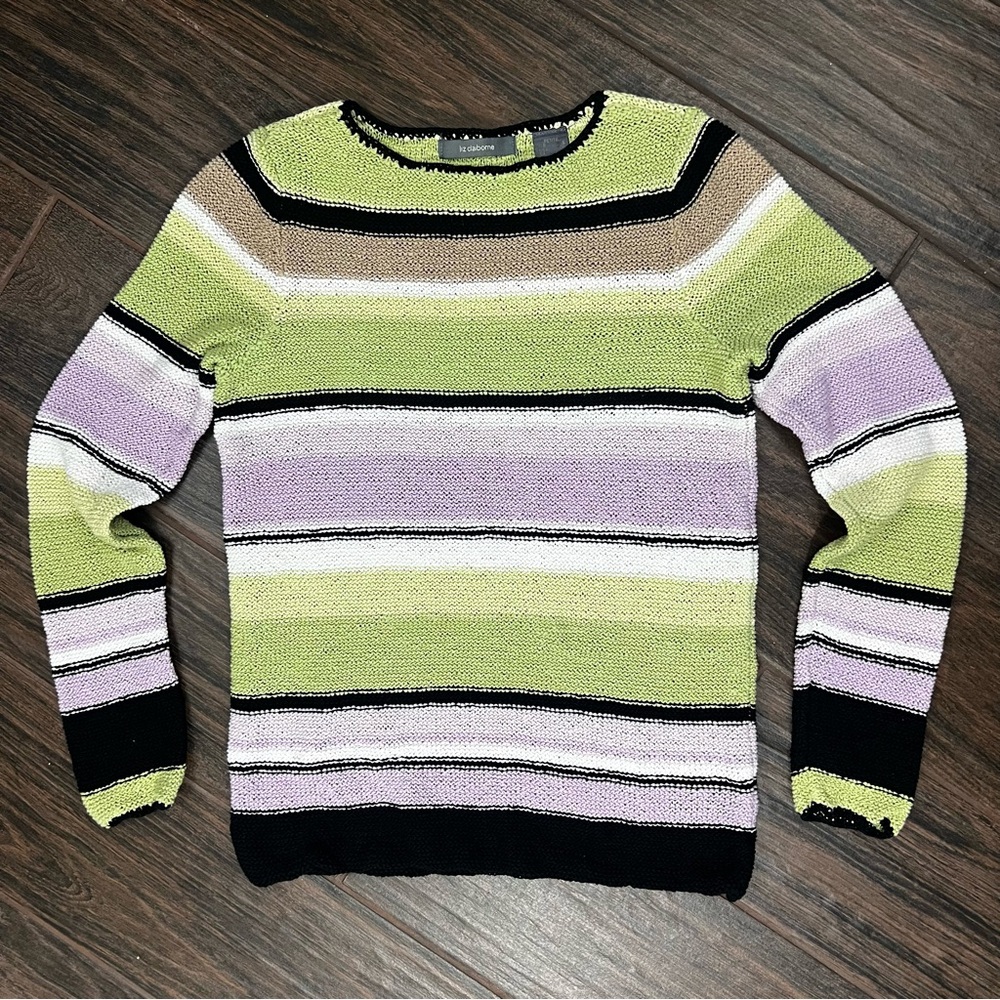 Liz Claiborne Y2K Pastel Sweater Purple/Green/Brown